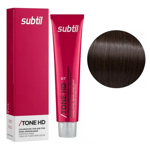 5/7 нордичний каштан Безаміачна крем-фарба для тонування волосся на лужній основі, 60 мл TONE HD SUBTIL