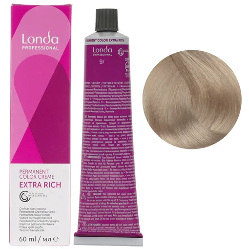 9/ натуральний дуже світлий блондин Стійка фарба для волосся, 60 мл Permanent Color Londa Professional