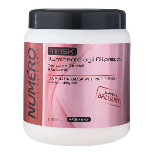 Маска для надання волоссю блиску з цінними маслами, 1000 мл Illuminating Mask with Precious Oils Illuminating Numero BRELIL Professional