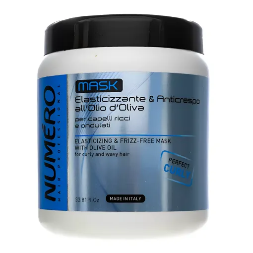 Маска для кучерявого волосся з оливковою олією, 1000 мл Elasticizing &amp; Frizz-Free Mask with Olive oil Curly Numero BRELIL Professional