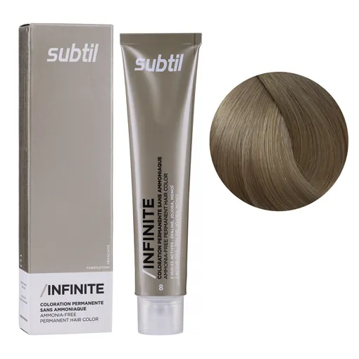 8 світлий блондин Безаміачна стійка крем-фарба для волосся, 60 мл Permanent Hair Color INFINITE SUBTIL