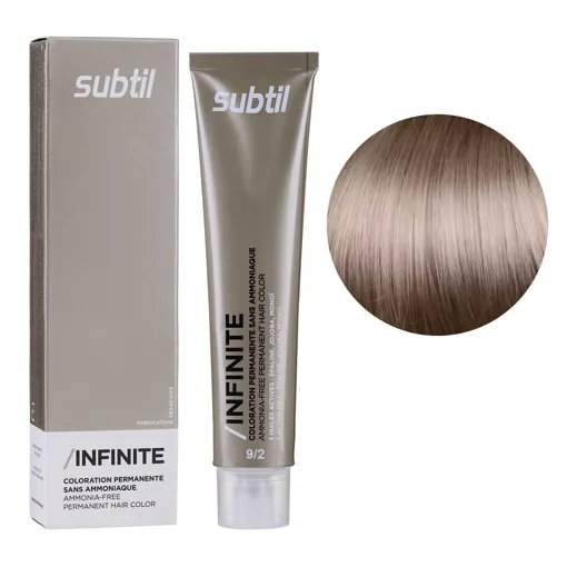 9/2 дуже світлий блондин перламутровий Безаміачна стійка крем-фарба для волосся, 60 мл Permanent Hair Color INFINITE SUBTIL