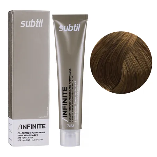 7/23 блондин перламутрово-золотистий Безаміачна стійка крем-фарба для волосся, 60 мл Permanent Hair Color INFINITE SUBTIL