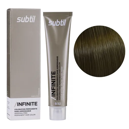 5/32 світлий шатен золотистий перлинний Безаміачна стійка крем-фарба для волосся, 60 мл Permanent Hair Color INFINITE SUBTIL