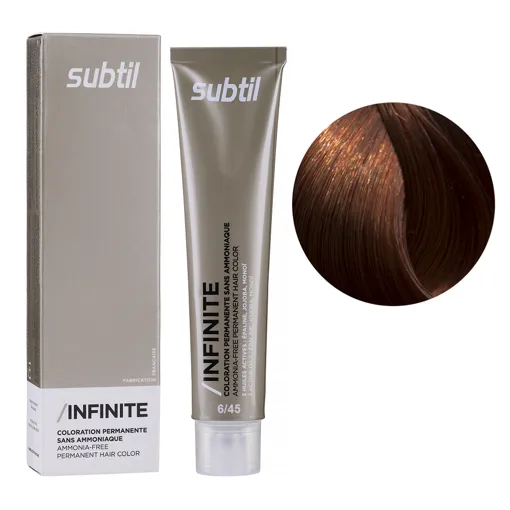 6/45 темний блондин мідний червоне дерево Безаміачна стійка крем-фарба для волосся, 60 мл Permanent Hair Color INFINITE SUBTIL