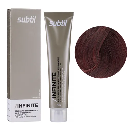 5/5 світлий шатен,червоне дерево Безаміачна стійка крем-фарба для волосся, 60 мл Permanent Hair Color INFINITE SUBTIL
