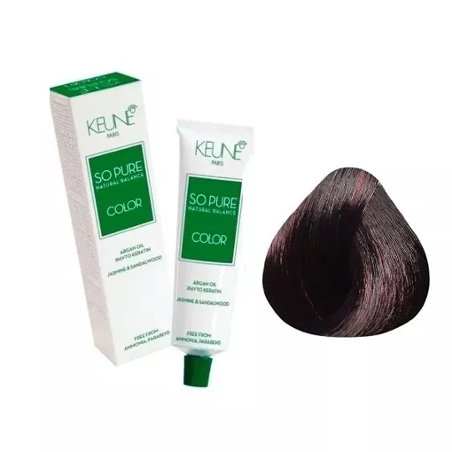 3/76 Темно-коричневий фіолетово-червоний Фарба для волосся перманентна без аміаку, 60 мл SO PURE Color KEUNE
