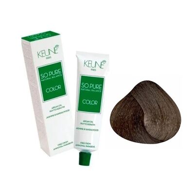 7/14 Середній блондин попелясто-мідний Фарба для волосся перманентна без аміаку, 60 мл SO PURE Color KEUNE