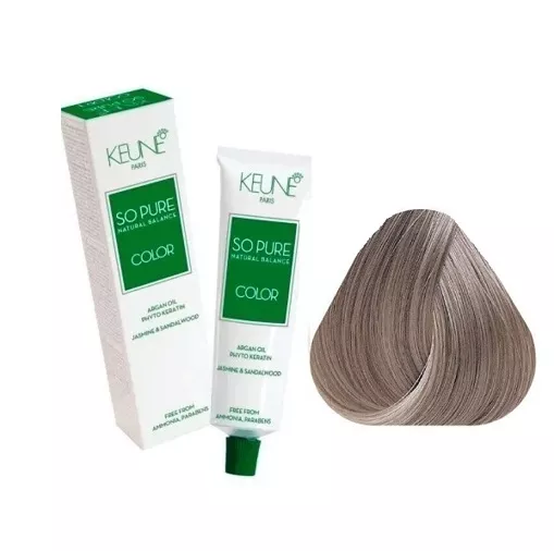 8/17 Світлий блондин попелясто-фіолетовий Фарба для волосся перманентна без аміаку, 60 мл SO PURE Color KEUNE