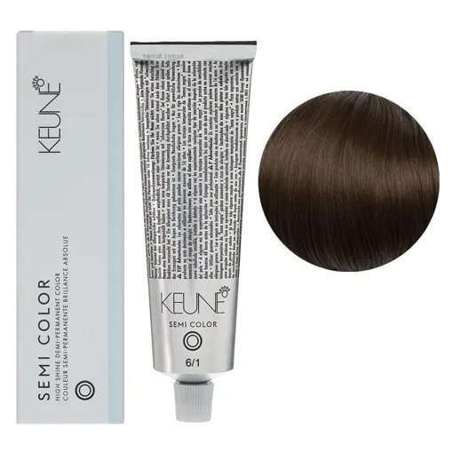 6/1 Темний блондин попелястий Фарба для тонування волосся без аміаку,  60 мл Demi-Permanent Color SЕМІ COLOR KEUNE