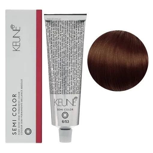 6/53 Темний блондин махагоново-золотистий Фарба для тонування волосся без аміаку,  60 мл Demi-Permanent Color SЕМІ COLOR KEUNE