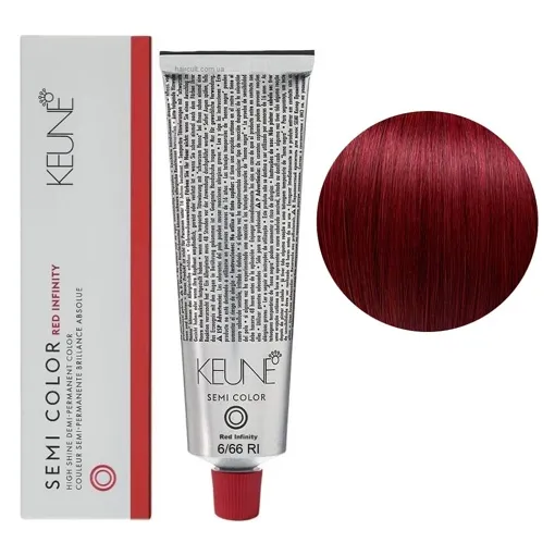 6/66 RI Темний блондин червоний інтенсивний Фарба для тонування волосся без аміаку,  60 мл Demi-Permanent Color SЕМІ COLOR KEUNE