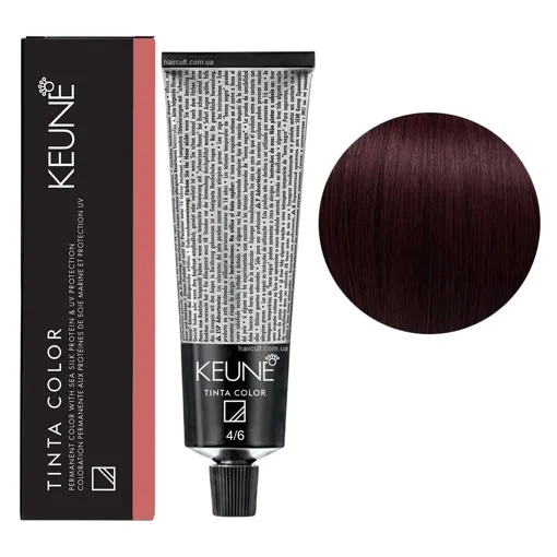 4/6 Середньо-коричневий червоний Фарба перманентна для волосся,  60 мл Permanent Color TINTA COLOR KEUNE