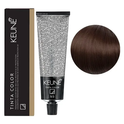 5/3 Світло-коричневий золотистий Фарба перманентна для волосся,  60 мл Permanent Color TINTA COLOR KEUNE