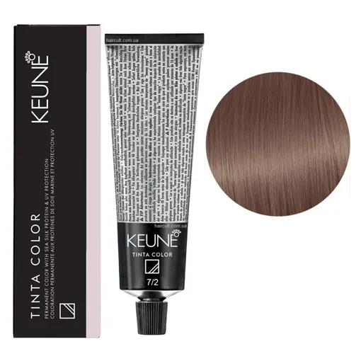 7/2 Середній блондин перламутровий Фарба перманентна для волосся,  60 мл Permanent Color TINTA COLOR KEUNE