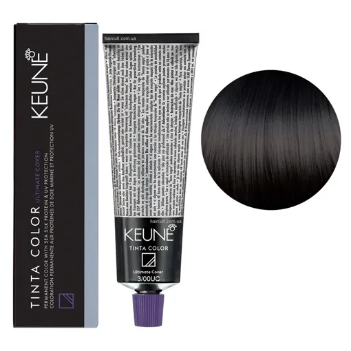 3/00 UC Темно-коричневий натуральний інтенсивний Фарба перманентна для волосся,  60 мл Permanent Color TINTA COLOR KEUNE