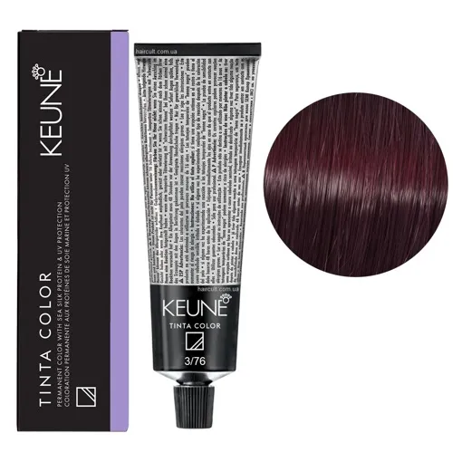 3/76 Темно-коричневий фіолетово-червоний Фарба перманентна для волосся,  60 мл Permanent Color TINTA COLOR KEUNE