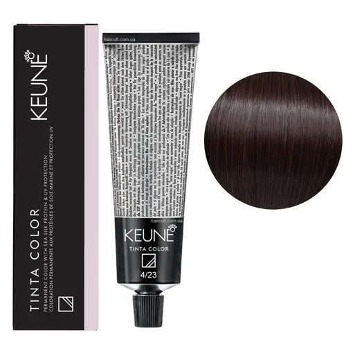 4/23 Середньо-коричневий перламутрово-золотистий Фарба перманентна для волосся,  60 мл Permanent Color TINTA COLOR KEUNE