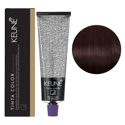 4/35 UC Середньо-коричневий золотисто-махагоновий Фарба перманентна для волосся,  60 мл Permanent Color TINTA COLOR KEUNE