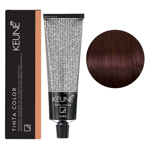 4/45 Середньо-коричневий мідно-махагоновий Фарба перманентна для волосся,  60 мл Permanent Color TINTA COLOR KEUNE