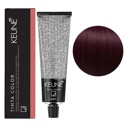 5/67 Світло-коричневий червоно-фіолетовий Фарба перманентна для волосся,  60 мл Permanent Color TINTA COLOR KEUNE