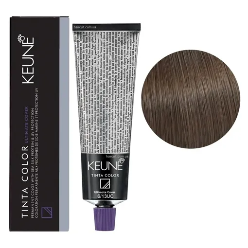 6/13 UC Темний блондин попелясто-золотисто Фарба перманентна для волосся,  60 мл Permanent Color TINTA COLOR KEUNE