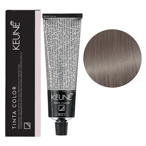 8/21 Світлий блондин перламутрово-попелястий Фарба перманентна для волосся,  60 мл Permanent Color TINTA COLOR KEUNE