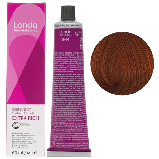 8/44 світлий блондин інтенсивно-мідний Стійка фарба для волосся, 60 мл Permanent Color Londa Professional