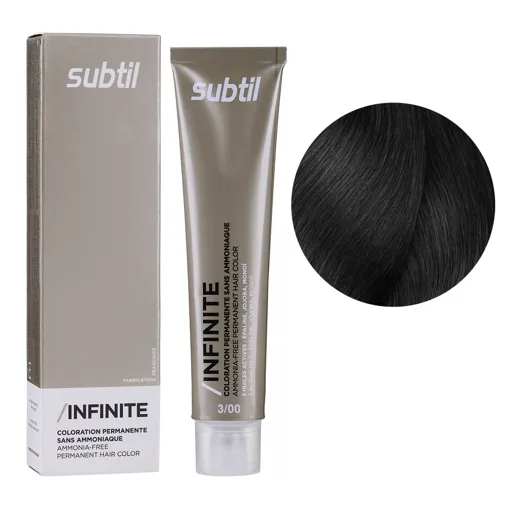 3/00 інтенсивний темний шатен Безаміачна стійка крем-фарба для волосся, 60 мл Permanent Hair Color INFINITE SUBTIL