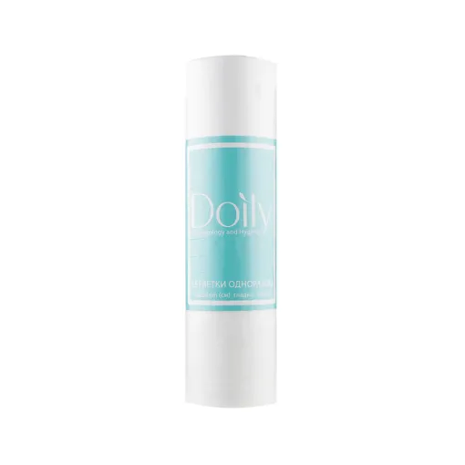 Серветки 30*20 см зі спанлейсу 40 г/м2 (В РУЛОНІ, ГЛАДКІ, білий колір), 100 шт Doily