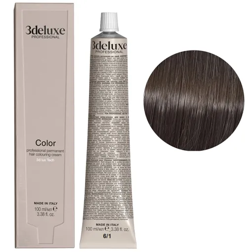 6/1 темний блондин попелястий Фарба для волосся, 100 мл Permanent Hair Color 3deluxe Professional