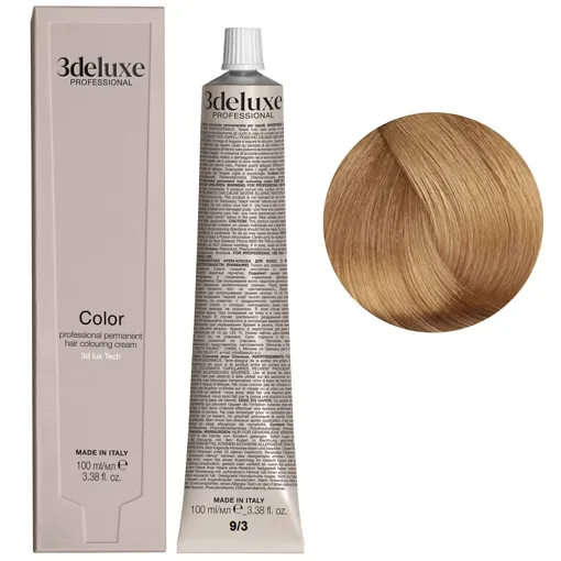 9/3 дуже світлий блондин золотистий Фарба для волосся, 100 мл Permanent Hair Color 3Deluxe Professional
