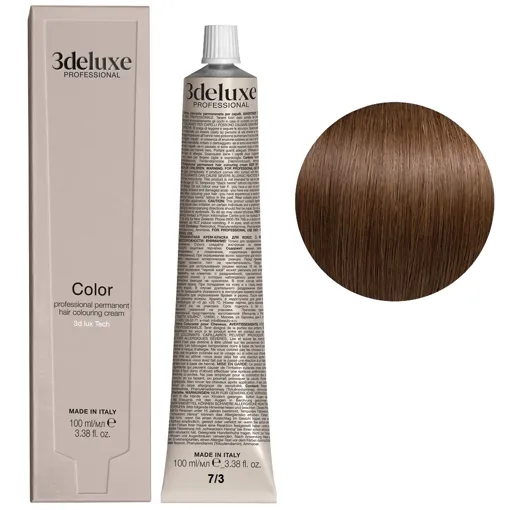 7/3 блондин золотистий Фарба для волосся, 100 мл Permanent Hair Color 3Deluxe Professional