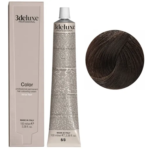 5/3 світло-коричневий золотистий Фарба для волосся, 100 мл Permanent Hair Color 3Deluxe Professional