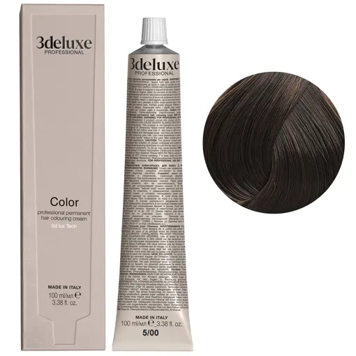 5/00 світло-коричневий натуральний інтенсивний Фарба для волосся, 100 мл Permanent Hair Color 3deluxe Professional