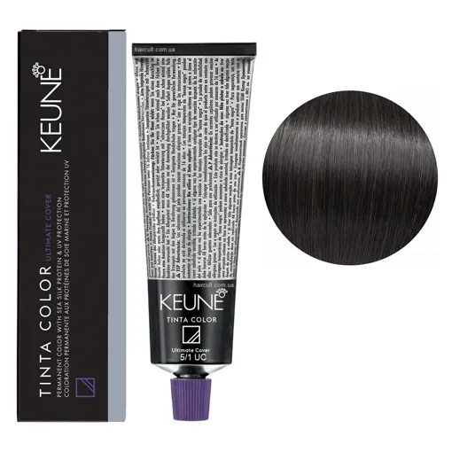 5/1 UC Світло-коричневий попелястий Фарба перманентна для волосся,  60 мл Permanent Color TINTA COLOR KEUNE