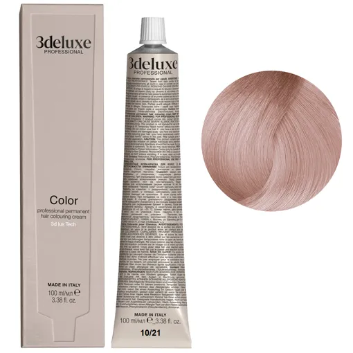 10/21 платиновий блондин переливчасто-попелястий Фарба для волосся, 100 мл Permanent Hair Color 3Deluxe Professional