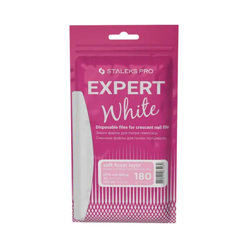 Набір змінних файлів БІЛІ на м&rsquo;якій основі (30шт) для пилки півмісяць 180 грит EXPERT 40 (DFE-40-180w SOFT) STALEKS PRO