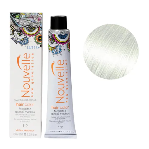 12/113+  бежевий ультра світлий блонд Фарба для волосся перманентна, 100мл Permanent Hair Color Nouvelle