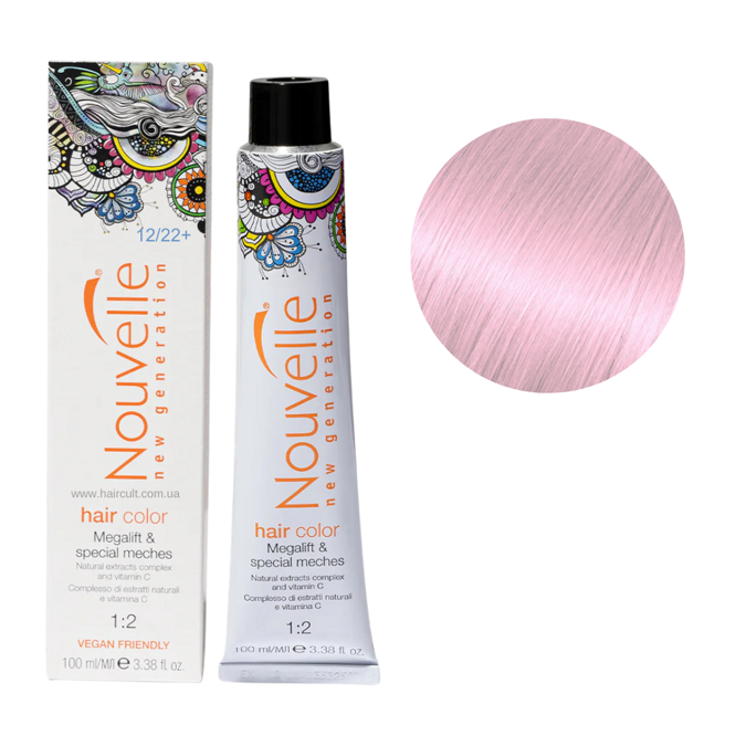 12/22+ перламутровий дуже світлий блонд Фарба для волосся перманентна, 100мл Permanent Hair Color Nouvelle