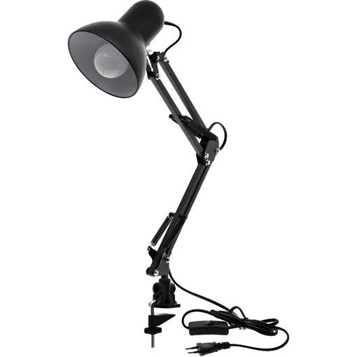 Лампа настільна з довгою рукояттю на затиску до столу (ЧОРНА) Desk Lamp 