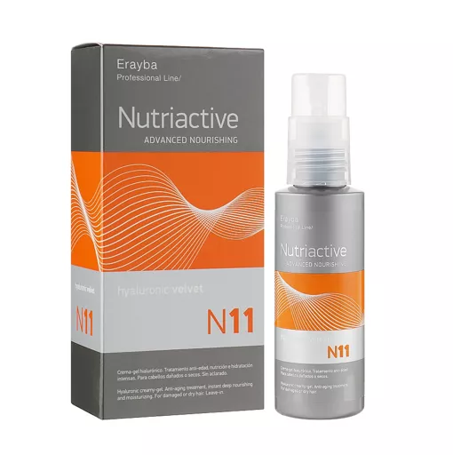 Крем-гель з гіалуроновою кислотою для живлення волосся (незмивний), 100мл Hyaluronic velvet Creamy-gel N11 NutriActive ERAYBA 