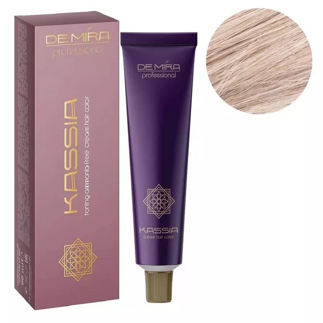 10/16 платиновий блондин попелясто-фіолетовий Крем-фарба тонувальна для волосся без аміаку, 90мл  Cream hair color KASSIA DEMIRA Professional