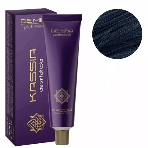 2/1 синьо-чорний Крем-фарба для волосся перманентна, 90мл Cream hair color KASSIA DEMIRA Professional