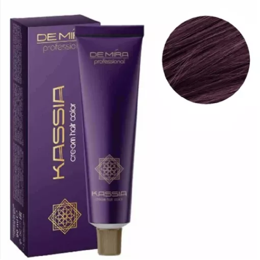5/55 Середньо-каштановий червоний інтенсивний Крем-фарба для волосся перманентна, 90мл Cream hair color KASSIA DEMIRA Professional