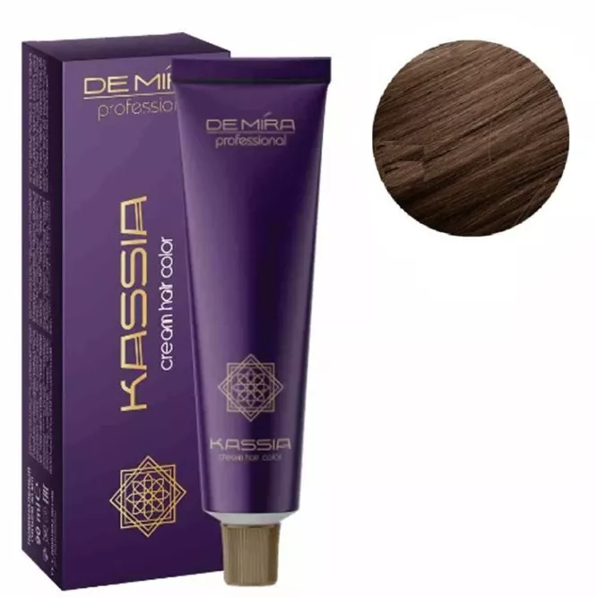 6/37  темний блондин золотисто-коричневий Крем-фарба для волосся перманентна, 90мл Cream hair color KASSIA DEMIRA Professional