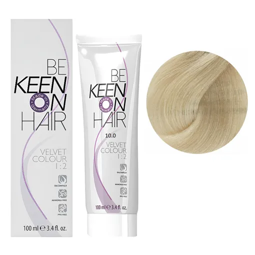 10/0 ультра-світлий блондин Перманентна крем-фарба без аміаку, 100 мл VELVET COLOUR KEEN
