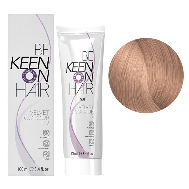 9/5 світлий блондин червоний Перманентна крем-фарба без аміаку, 100 мл VELVET COLOUR KEEN
