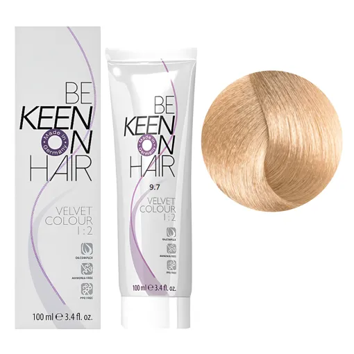 9/7 світло-коричневий блондин Перманентна крем-фарба без аміаку, 100 мл VELVET COLOUR KEEN