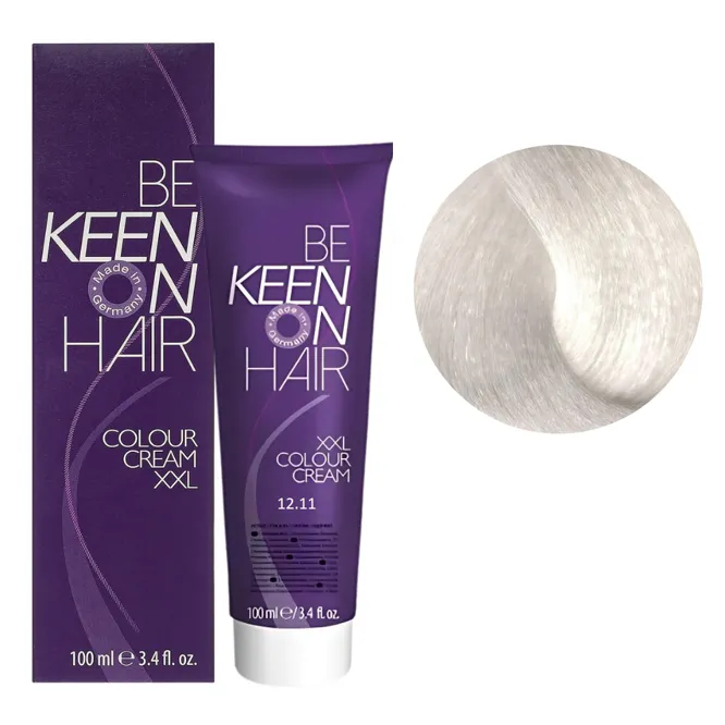 12/11 спеціальний блондин попелястий інтенсивний Стійка крем-фарба для волосся, 100 мл Colour Cream XXL KEEN